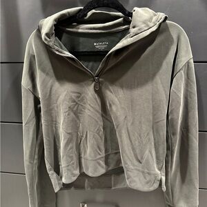 Athleta Olive Green Cropped Half Zip